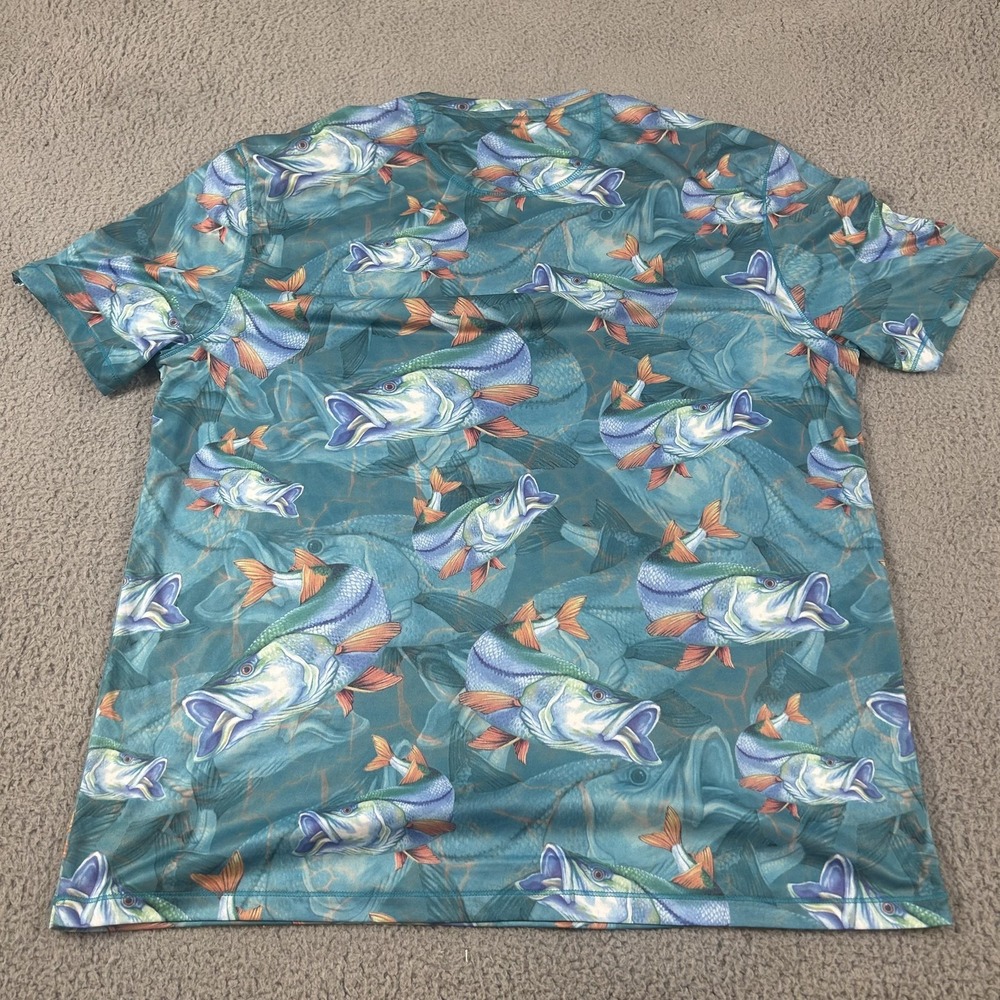 Reel Legends Shirt Mens Large Blue REEL-TEC Fishing Bass Fish Graphic Print - Picture 10 of 11